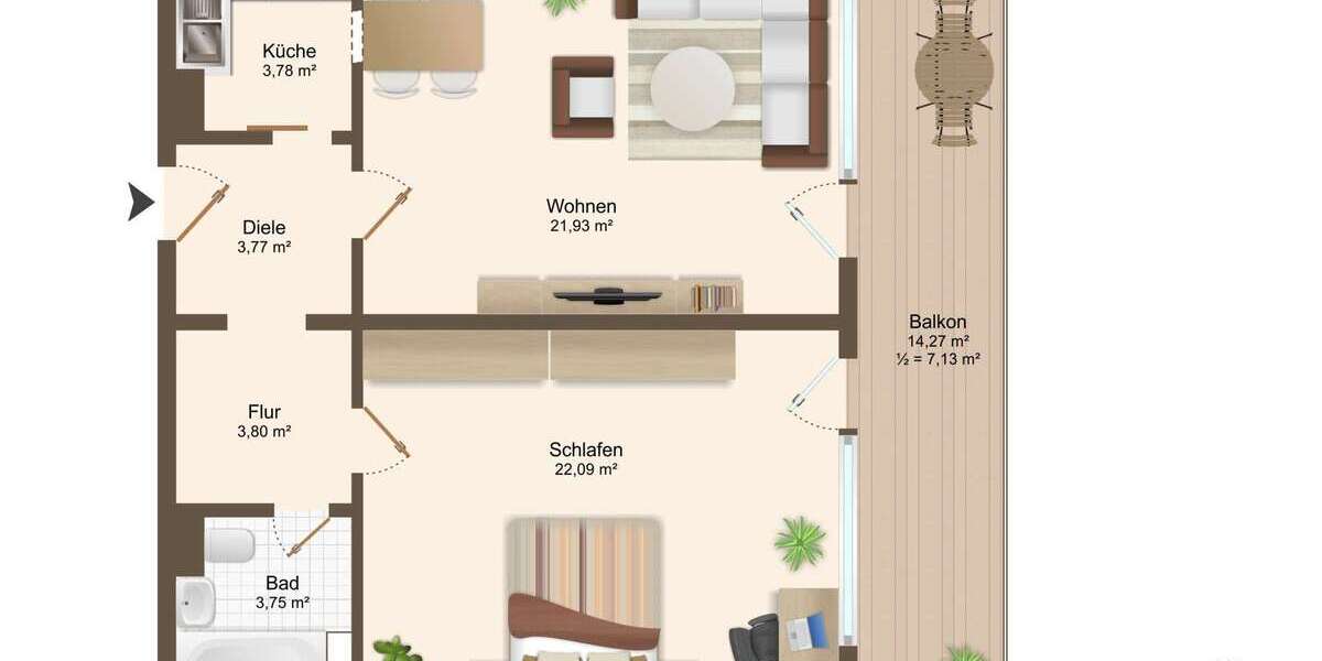 Etagenwohnung München Thalkirchen-Obersendling-Forstenried-Fürstenried-Solln - 2 Zimmer, 66 m&sup2;, 450.000&euro; | Angebot:26343221
