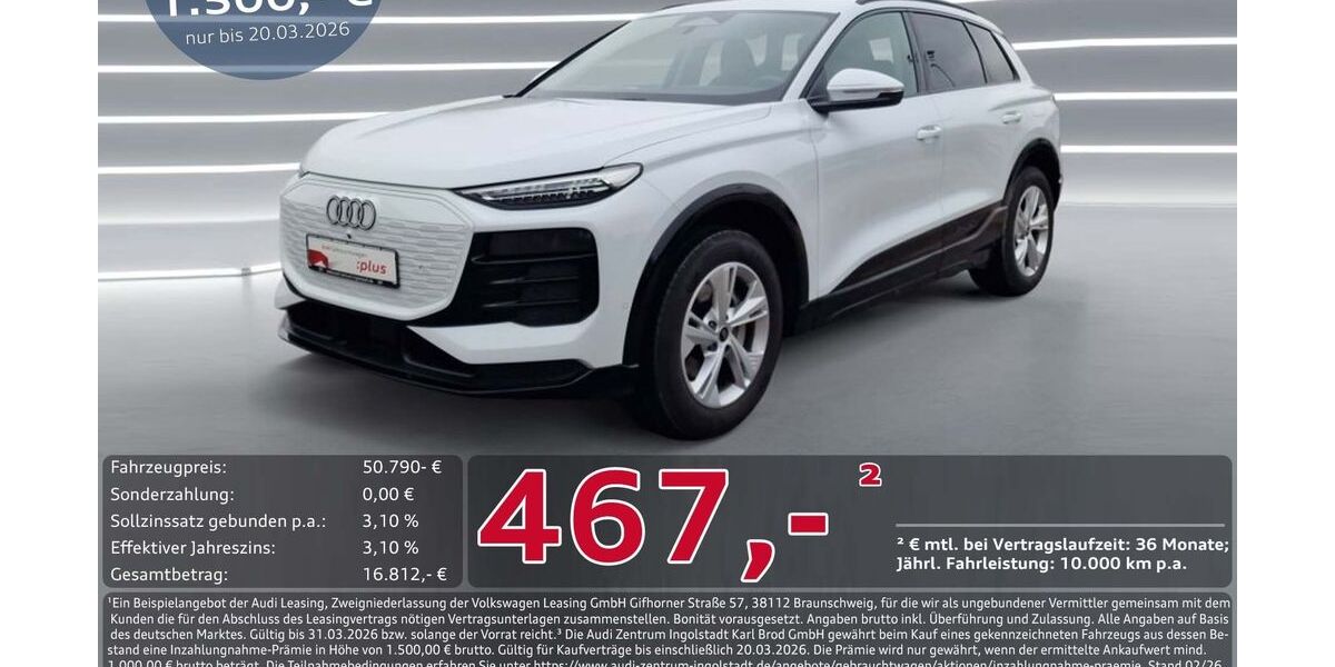 Audi Q6 e-tron 8.998 km 50.790 &euro; Ingolstadt 85057