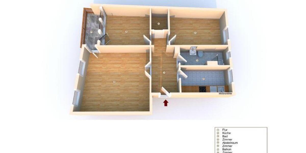 Etagenwohnung Mainz - 3 Zimmer, 77 m&sup2;, 720&euro; | Angebot:26387233