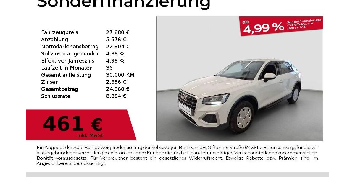 Audi Q2 3.385 km 27.880 &euro; Nürnberg 90441