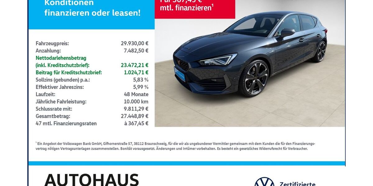 Cupra Leon 23.842 km 29.930 &euro; Bitterfeld-Wolfen 06749