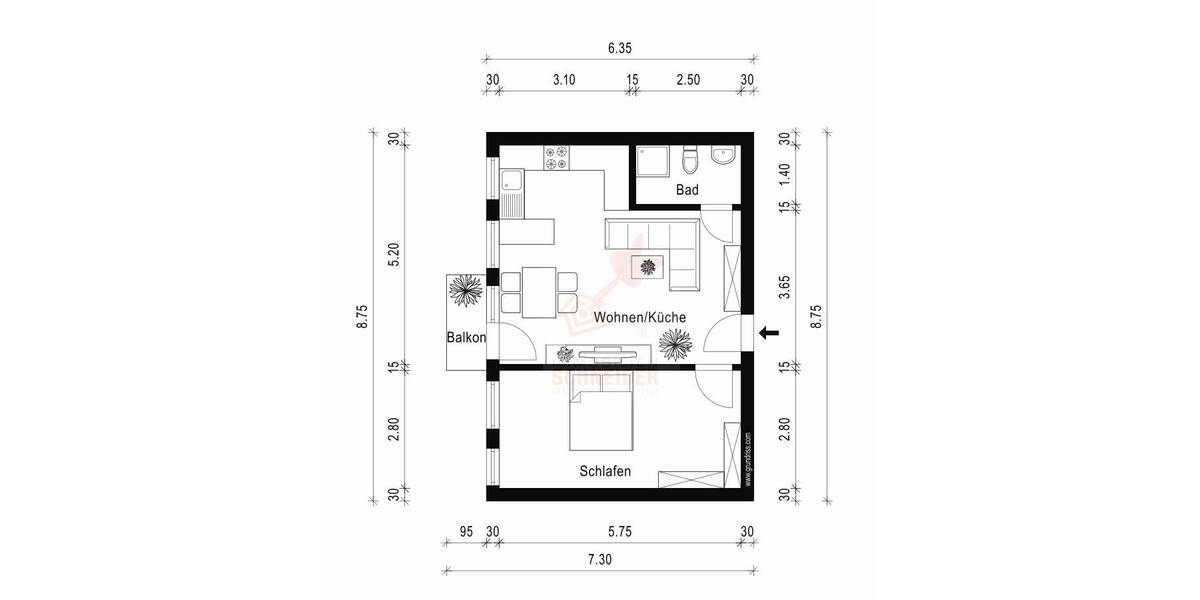 Etagenwohnung München Ludwigsvorstadt-Isarvorstadt - 2 Zimmer, 47 m&sup2;, 1.500&euro; | Angebot:26276912