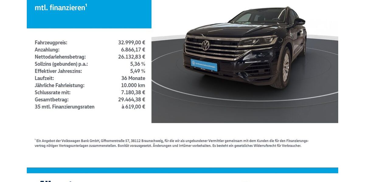 VW Touareg 88.362 km 32.999 &euro; Nordhausen 99734