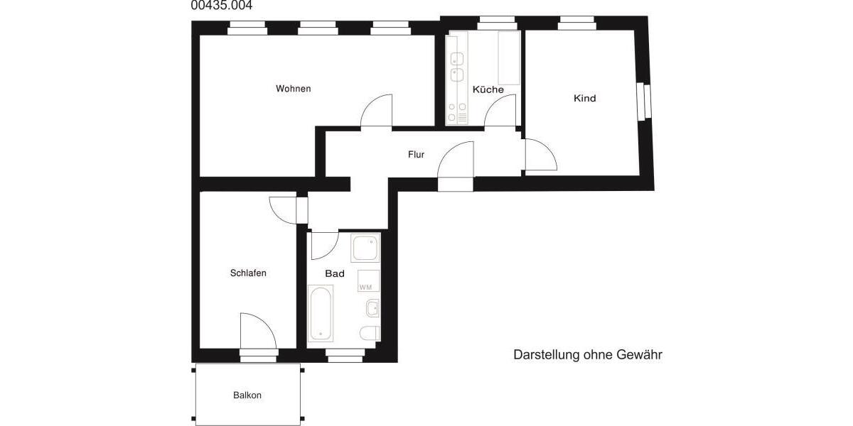 Etagenwohnung Köthen (Anhalt) - 3 Zimmer, 71 m&sup2;, 445&euro; | Angebot:26283593