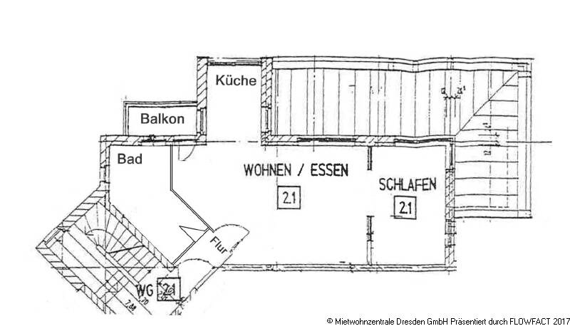 Super 2-RaumWohnung mit Einbauküche Badewanne und Balkon in der Südvorstadt !!!!