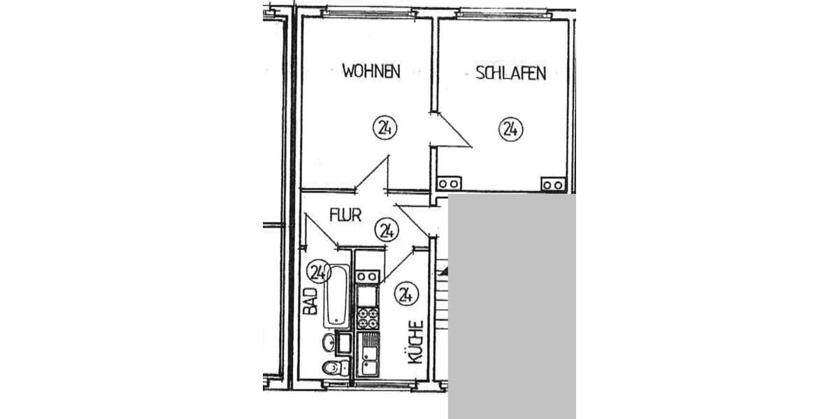 Etagenwohnung Treuen - 2 Zimmer, 42 m&sup2;, 400&euro; | Angebot:24612287