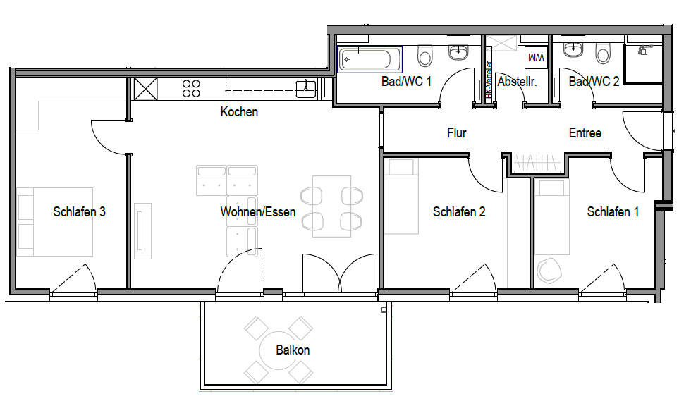 Etagenwohnung Stuttgart Untertürkheim - 4 Zimmer, 104 m&sup2;, 1.690&euro; | Angebot:25677103