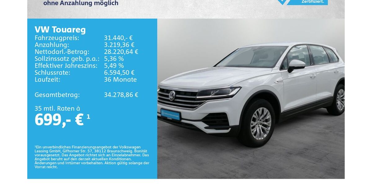 VW Touareg 120.500 km 31.440 &euro; Kreuzwertheim 97892
