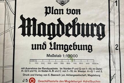 Magdeburg historischer Stadtplan 1935 Rechtsanwalts Kanzelei Büro zimmer