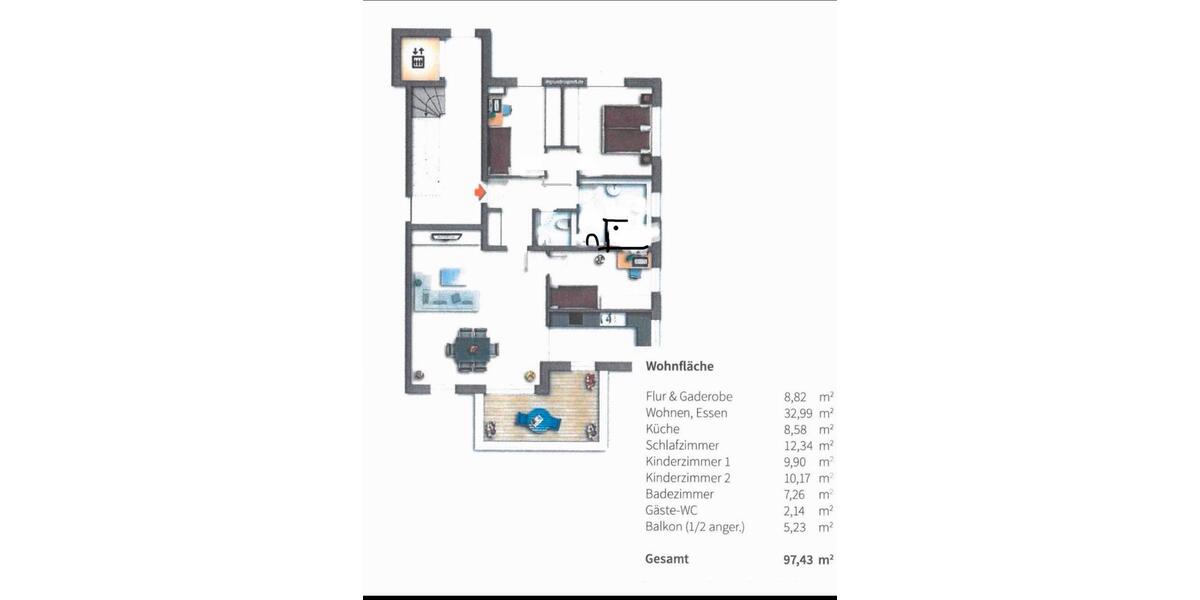 Etagenwohnung Wörrstadt - 4 Zimmer, 98 m&sup2;, 1.550&euro; | Angebot:26395670