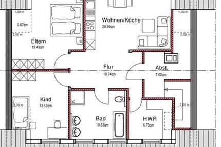 Wohnung Molbergen - 3 Zimmer, 90 m&sup2;, 1.050&euro; | Angebot:25831353
