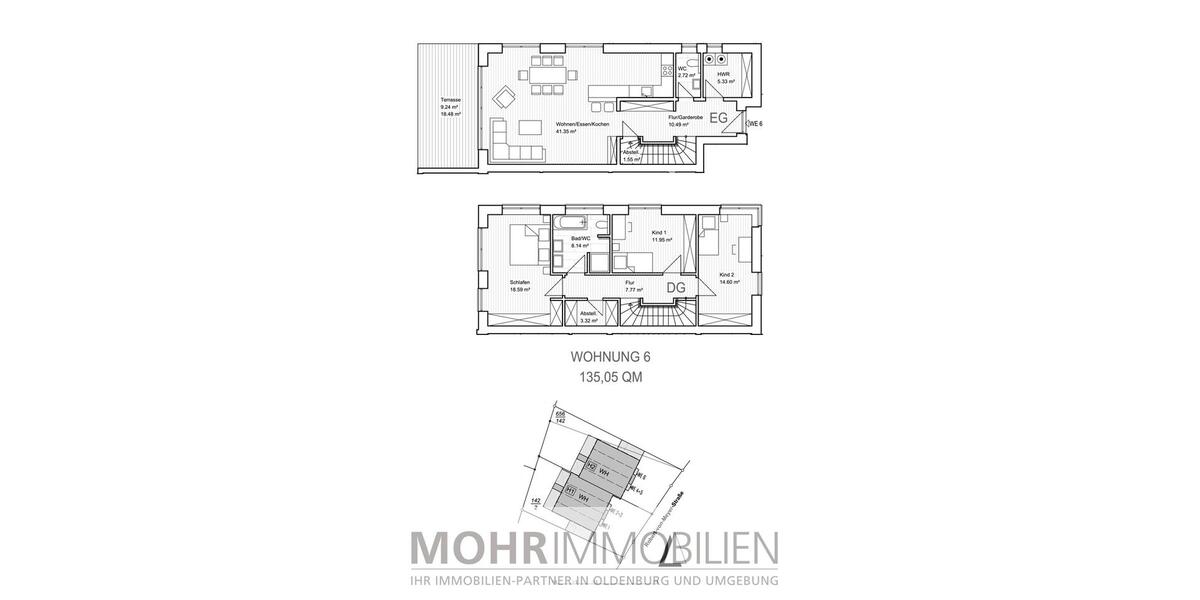 Reihenhaus Oldenburg Kreyenbrück - 4 Zimmer, 135 m&sup2;, 1.550&euro; | Angebot:26291541
