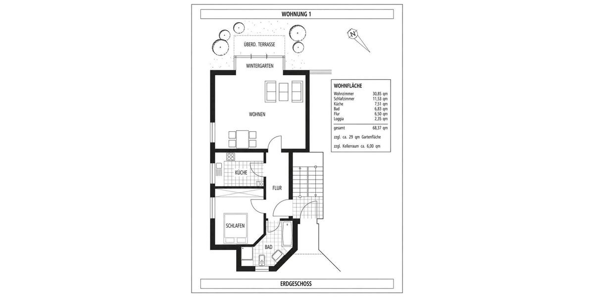 Erdgeschoßwohnung Laatzen - 2 Zimmer, 68 m&sup2;, 205.000&euro; | Angebot:27083449