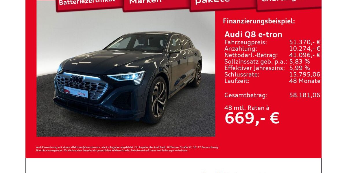 Audi Q8 e-tron 34.244 km 51.370 &euro; Hamburg 22419