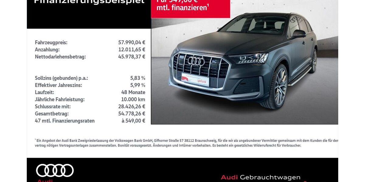 Audi Q7 102.786 km 57.990 &euro; Rostock 18059