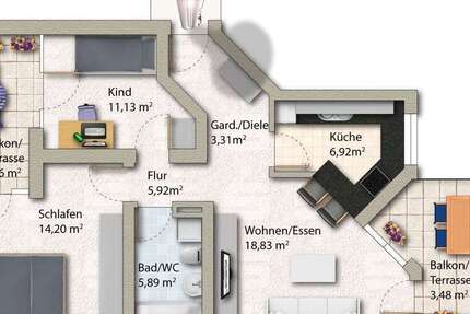Wohnung Künzelsau - 3 Zimmer, 71 m&sup2;, 169.000&euro; | Angebot:25033707