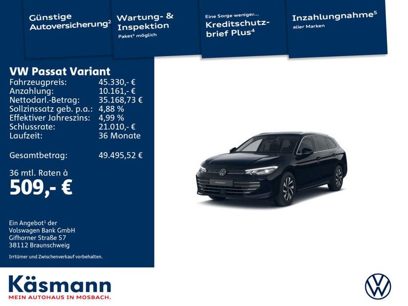 VW Passat Variant 17.500 km 45.330 € Mosbach 74821