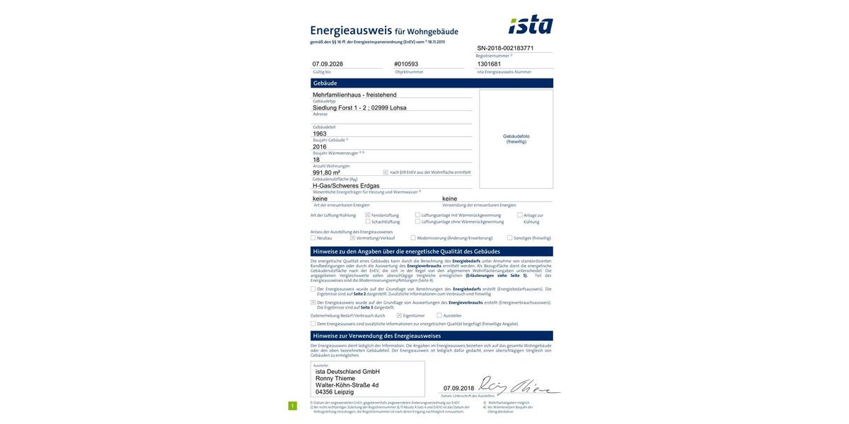 Etagenwohnung Lohsa - 3 Zimmer, 65 m&sup2;, 52.900&euro; | Angebot:26996084