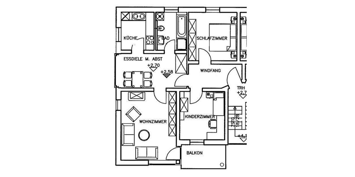 Etagenwohnung Ebersdorf bei Coburg - 3.5 Zimmer, 76 m&sup2;, 188.000&euro; | Angebot:27005910
