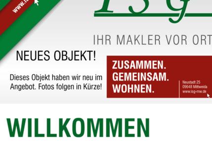 Wohnung Mittweida - 2 Zimmer, 39 m&sup2;, 55.555&euro; | Angebot:22600099