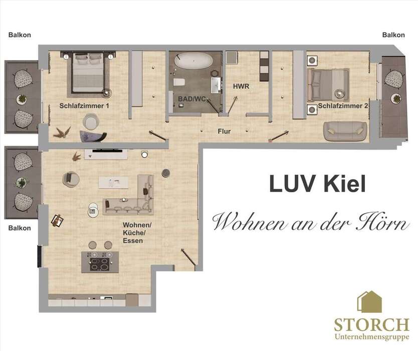 Wohnung zum Kaufen in Kiel 554.600 € 118 m²