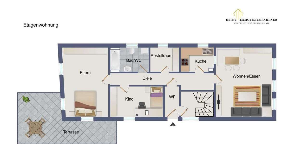 Etagenwohnung Karlstadt - 3 Zimmer, 105 m&sup2;, 195.000&euro; | Angebot:24781568
