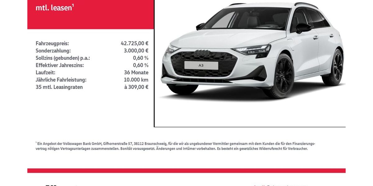 Audi A3 5.839 km 42.725 &euro; Nordhausen 99734