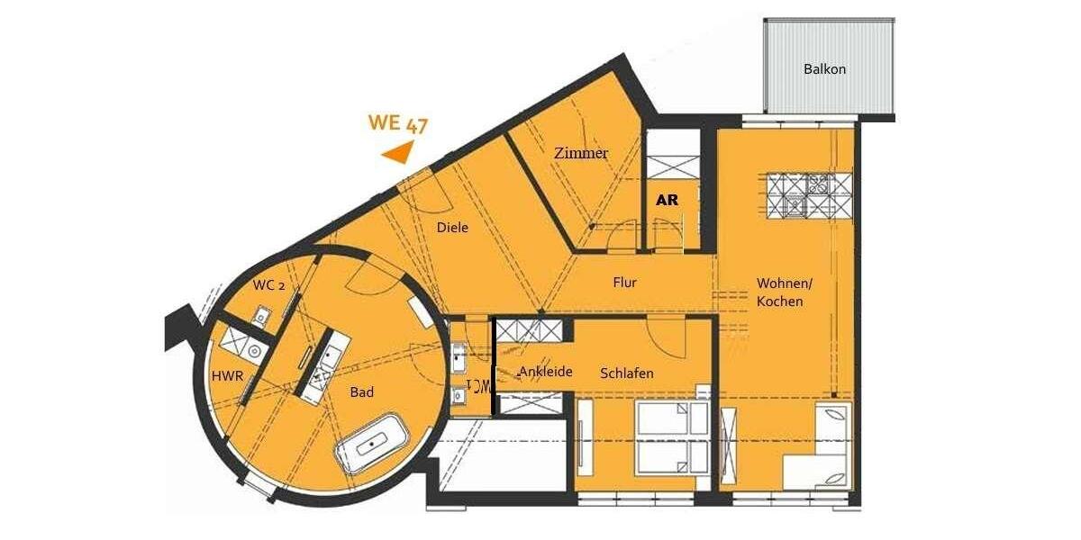 Dachgeschoßwohnung Zwickau - 3 Zimmer, 127 m&sup2;, 1.019&euro; | Angebot:25988403