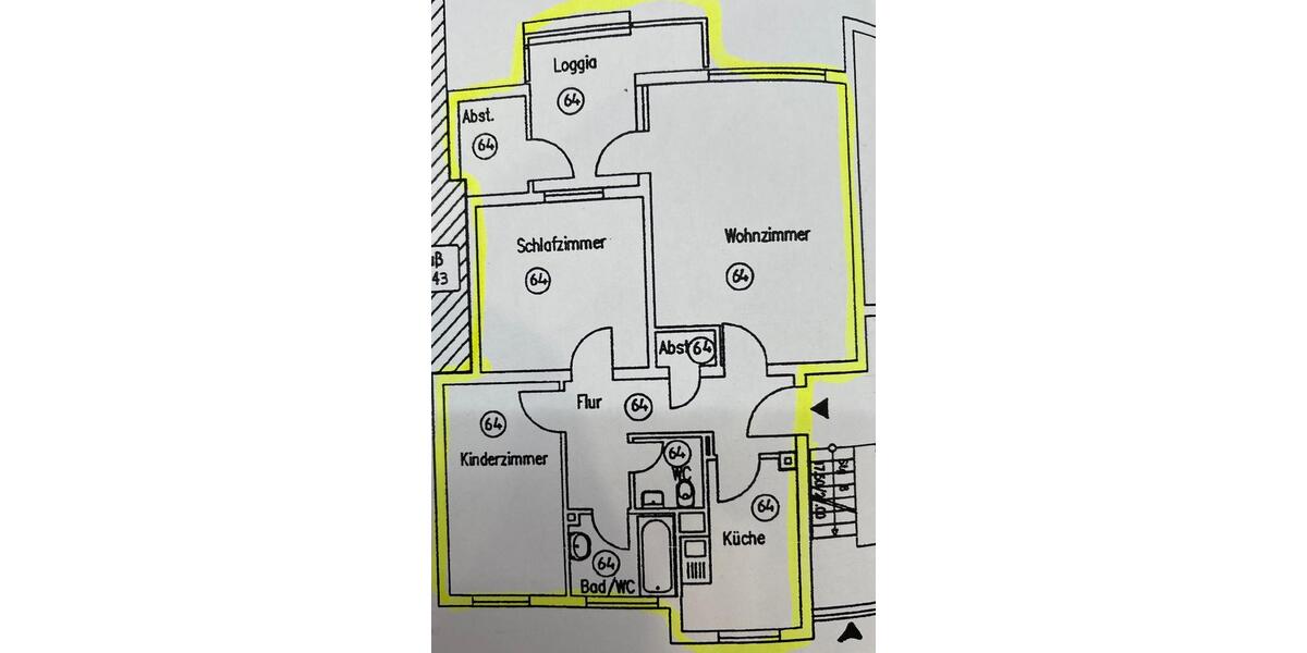 Etagenwohnung Wolfsburg Detmerode - 3 Zimmer, 80 m&sup2;, 135.000&euro; | Angebot:26765451