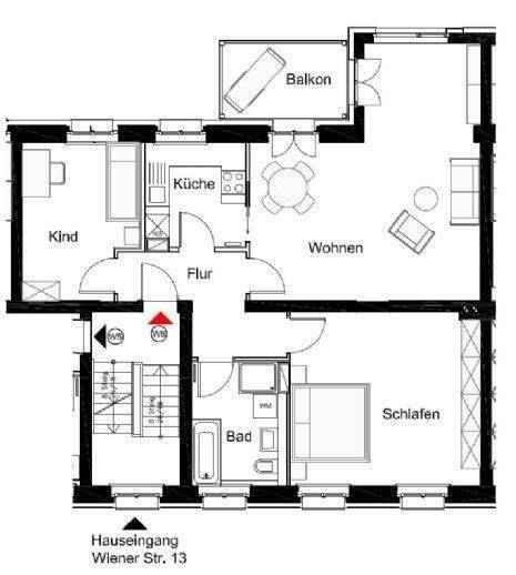 Etagenwohnung Dessau-Roßlau Süd - 3 Zimmer, 88 m&sup2;, 662&euro; | Angebot:26819840
