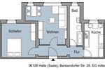 Erdgeschoßwohnung Halle (Saale) Gesundbrunnen - 2 Zimmer, 50 m&sup2;, 440&euro; | Angebot:26376898