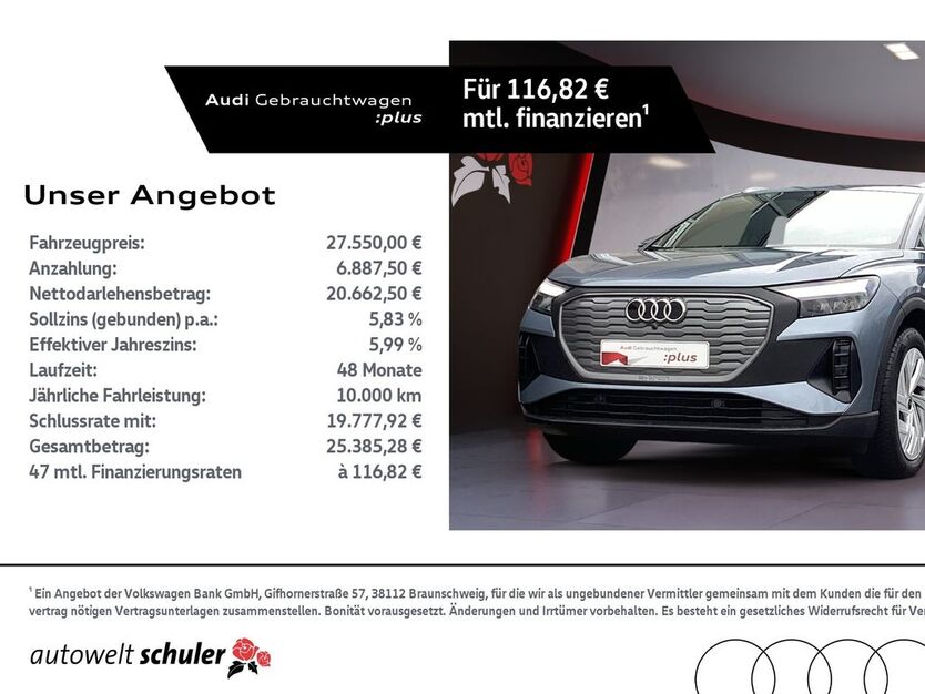 Audi Q4 e-tron 52.183 km 27.550 € Villingen-Schwenningen 78052