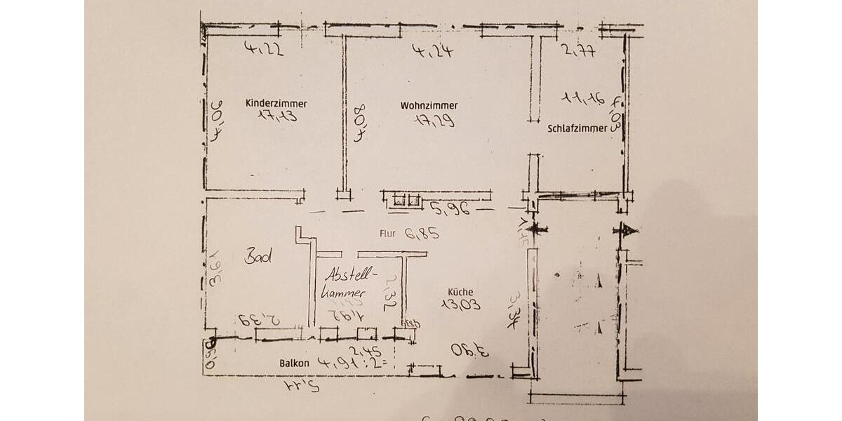 Etagenwohnung Kaiserslautern Betzenberg - 3 Zimmer, 80 m&sup2;, 220.000&euro; | Angebot:26444021