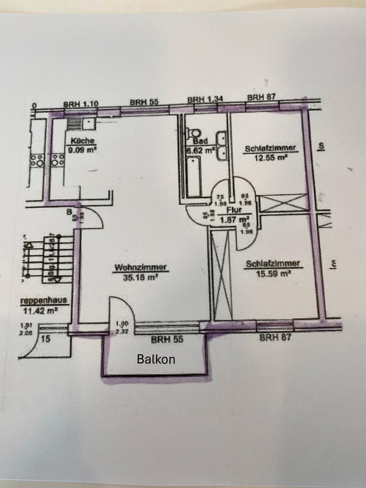 Schöne helle 3-Zimmer-Wohnung mit Balkon in Gießen
