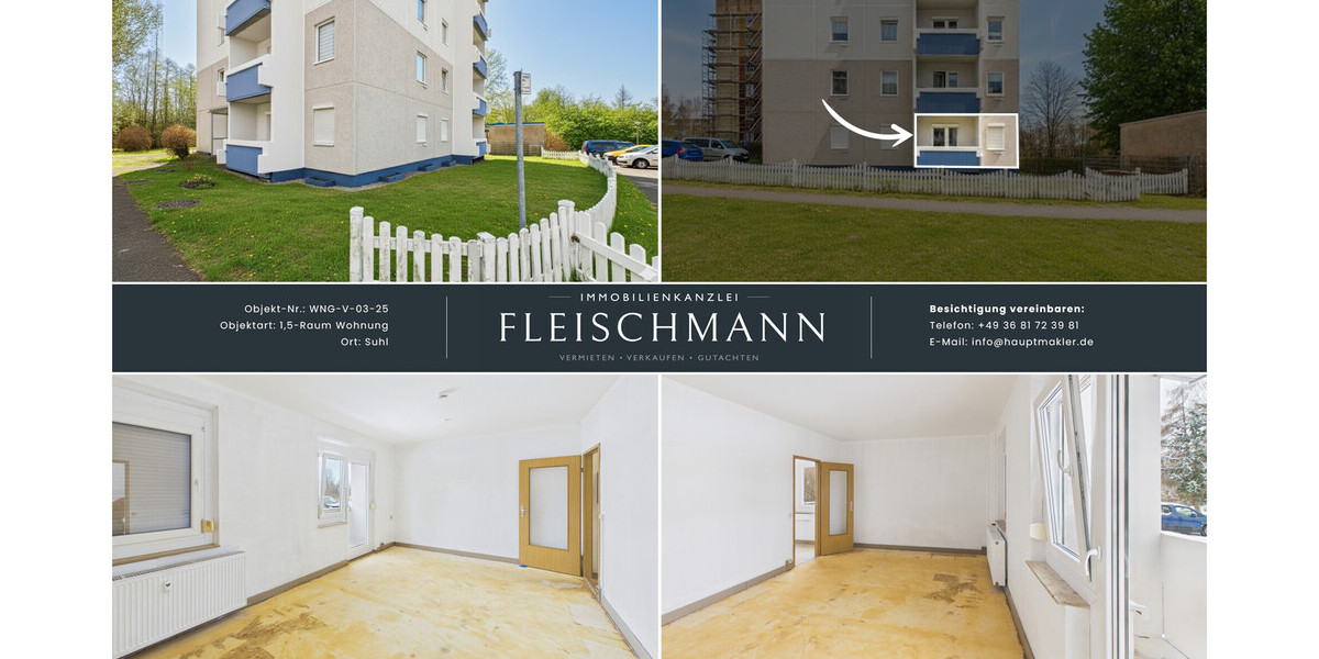 Top-Investment in Suhl: Gepflegte 33 m² Erdgeschosswohnung ohne Sanierungsstau oder Selbsteinzug? - Erdgeschoßwohnung Suhl Schmiedefeld am Rennsteig | Angebot:25149365