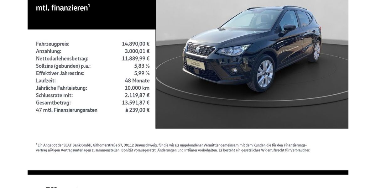 Seat Arona 78.200 km 14.890 &euro; Nordhausen 99734
