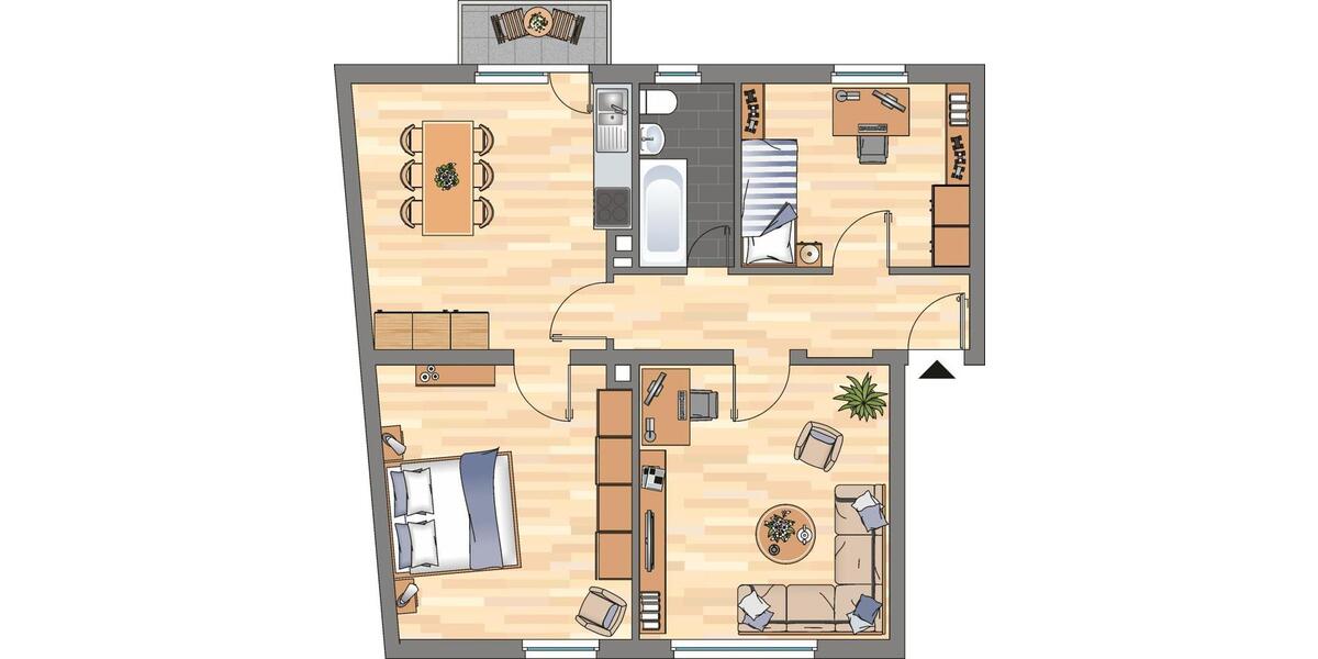 Etagenwohnung Frankenthal (Pfalz) - 3 Zimmer, 71 m&sup2;, 669&euro; | Angebot:26676360