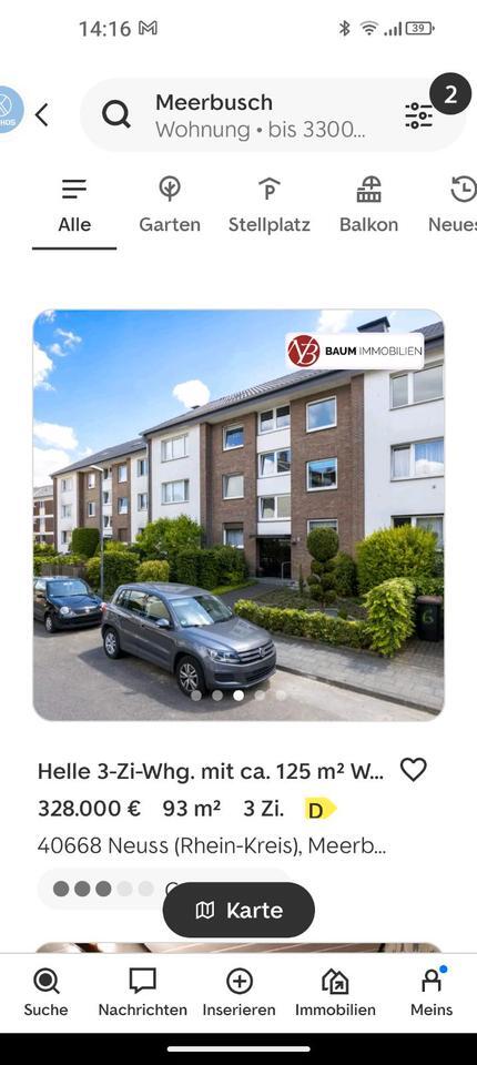 Eigentumswohnung in Meerbusch Lank 10km Luftlinie zur Kö in Düs