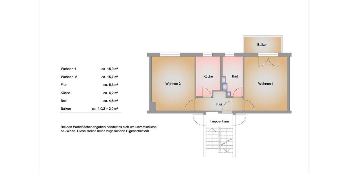 Etagenwohnung Jacobsdorf - 2 Zimmer, 51 m&sup2;, 316&euro; | Angebot:26347000