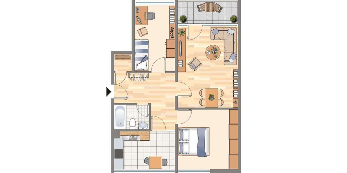 Etagenwohnung Dortmund Hörde - 3 Zimmer, 73 m&sup2;, 384&euro; | Angebot:26864984