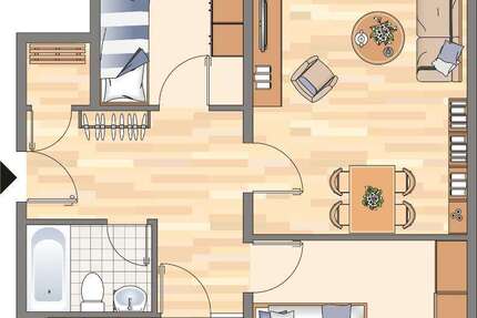 Wohnung Dortmund Hörde - 3 Zimmer, 73 m&sup2;, 384&euro; | Angebot:26864984