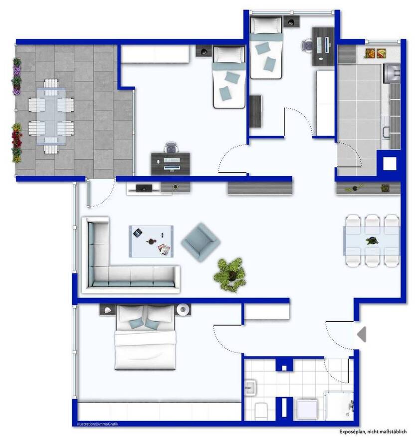 Lichtdurchflutete 4 RaumWohnung hoch über den Dächern von NE-Norf