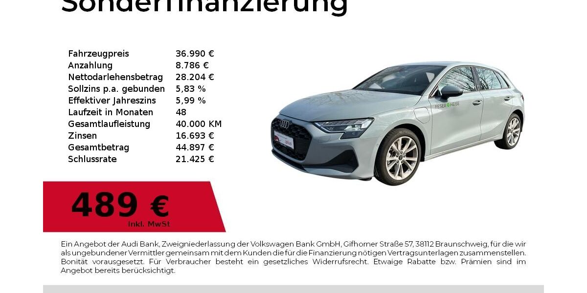 Audi A3 9.633 km 36.990 &euro; Dessau-Roßlau 06844