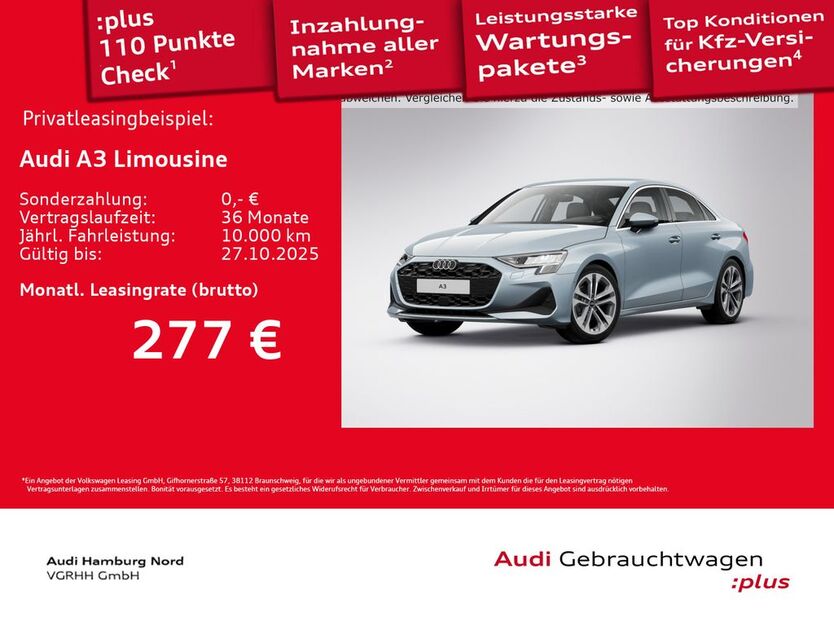 Audi A3 9.445 km 32.190 € Hamburg 22419