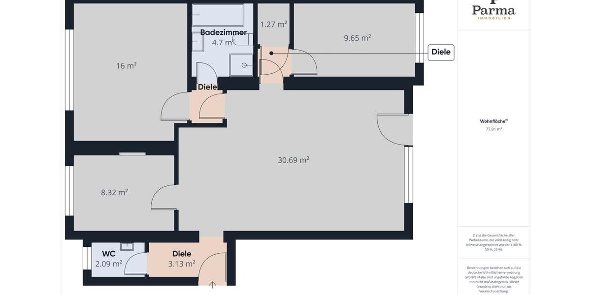 Erdgeschoßwohnung Düren Mariaweiler-Hoven - 3 Zimmer, 78 m&sup2;, 475&euro; | Angebot:24380225