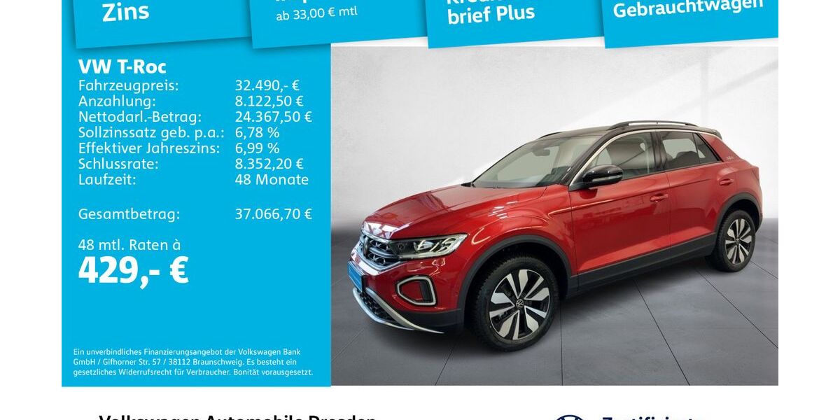 VW T-Roc 8.155 km 29.980 &euro; Dresden 01169