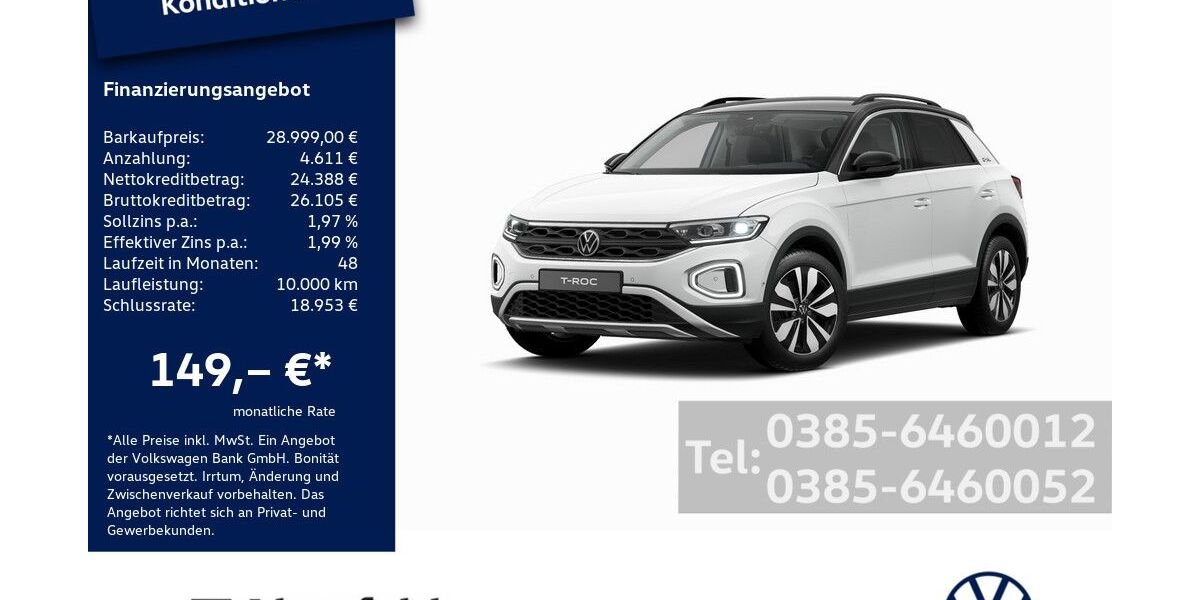 VW T-Roc 14.800 km 28.999 &euro; Schwerin 19061