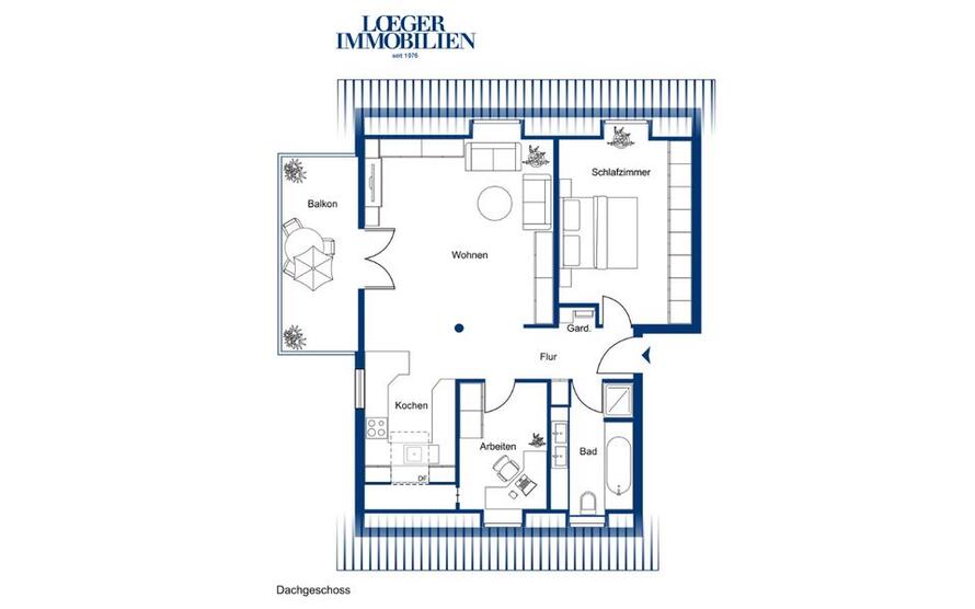 Gepflegte 3-Zimmer-Dachgeschoßwohnung in Tutzing