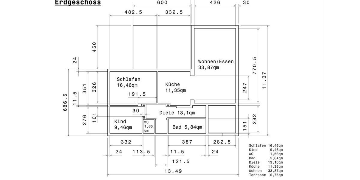 Erdgeschoßwohnung Melsungen - 2 Zimmer, 96 m&sup2;, 235.000&euro; | Angebot:25383234