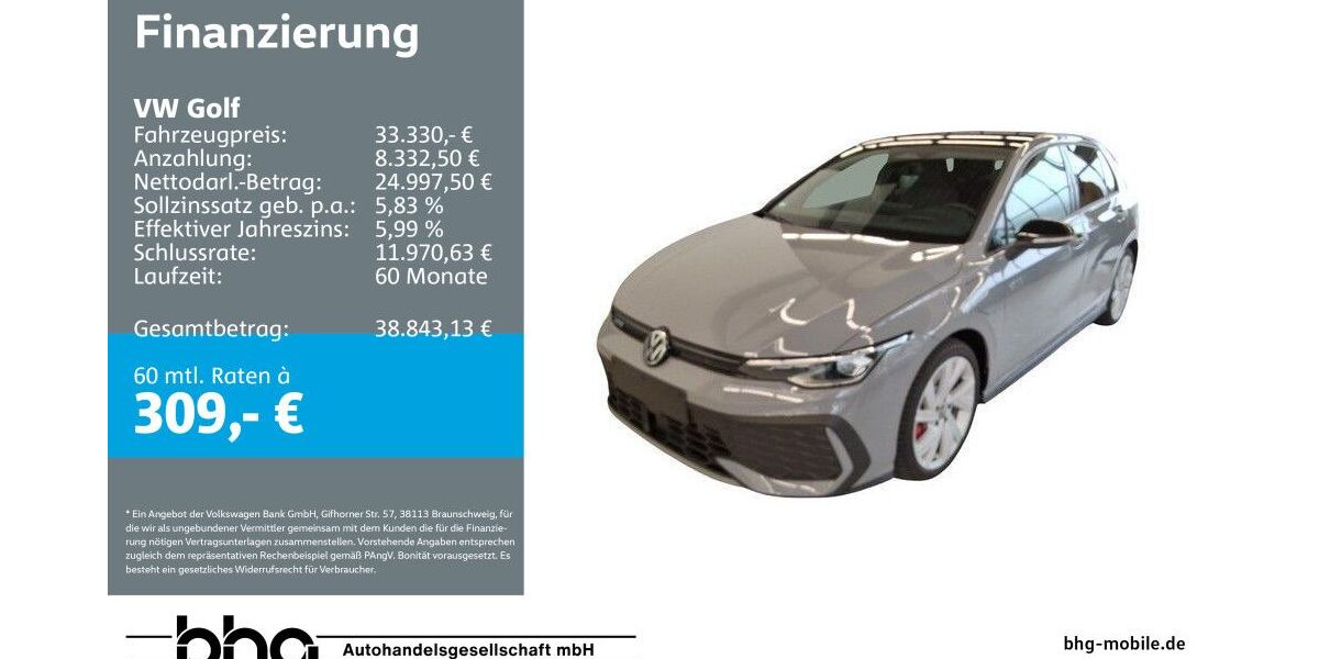 VW Golf 9.094 km 32.930 &euro; Bühl 77815